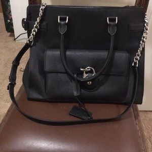 Black saffiano MK large satchel